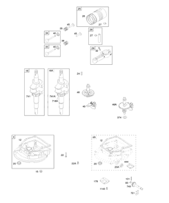 Camshaft, Crankcase Cover/Sump, Crankshaft, Piston/Rings/Connecting Rod Diagram and Parts List for 9D902-2083-XX  Briggs and Stratton Engine